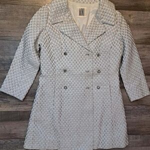 Vintage Elegant Women's Textured Pea Coat